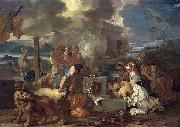 Sebastien Bourdon Sacrifice of Noah oil painting